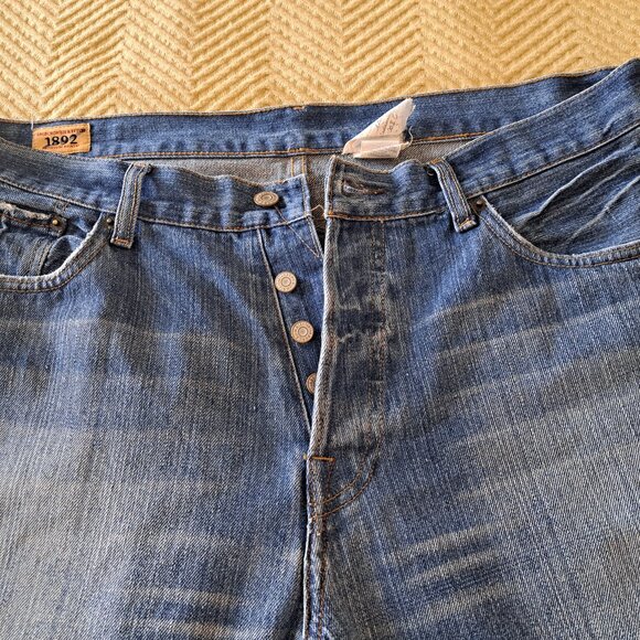 Abercrombie & Fitch 1892 Button Fly Boot Distressed Jeans Vintage 36 X 32 - Picture 4 of 12